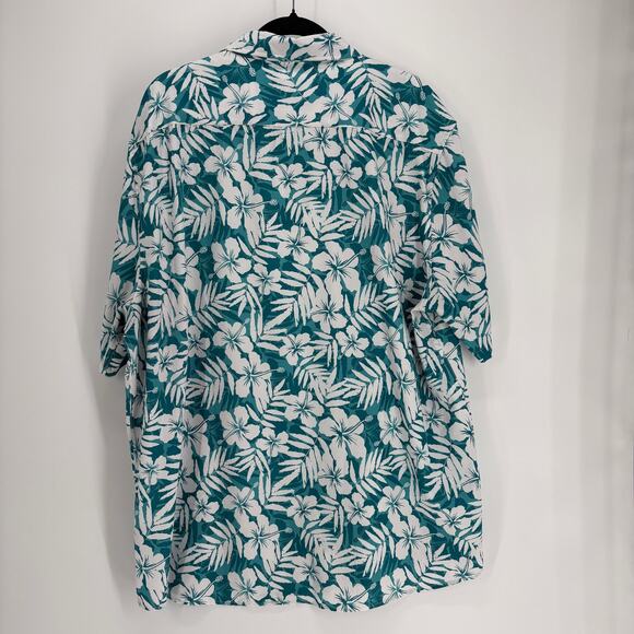 Tunevuse Hawaiian Shirt Mens XXL Blue Palm Stretch Cruise Resort - Picture 8 of 8